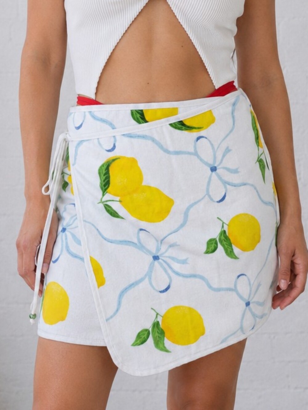Upcycled- Limoncello Days Towel Wrap Skirt